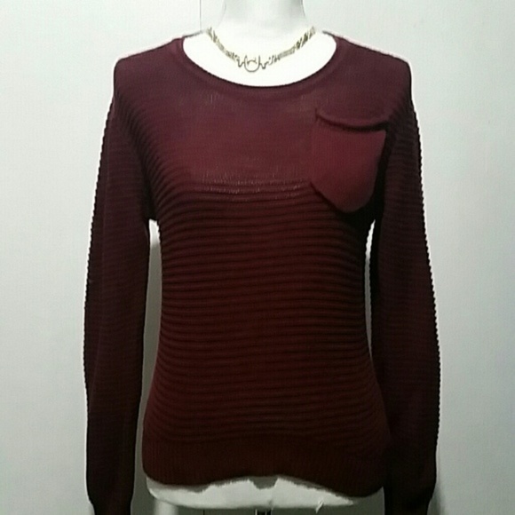 Bzzy Style ribbed knit maroon / plum sweater sz 20 - Picture 1 of 5